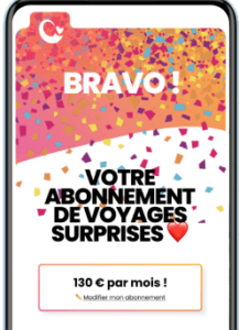 Création d'un abonnement voyage surprise : choix du budget et des dates
