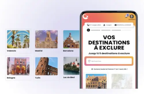 Destinations à exclure copie écran