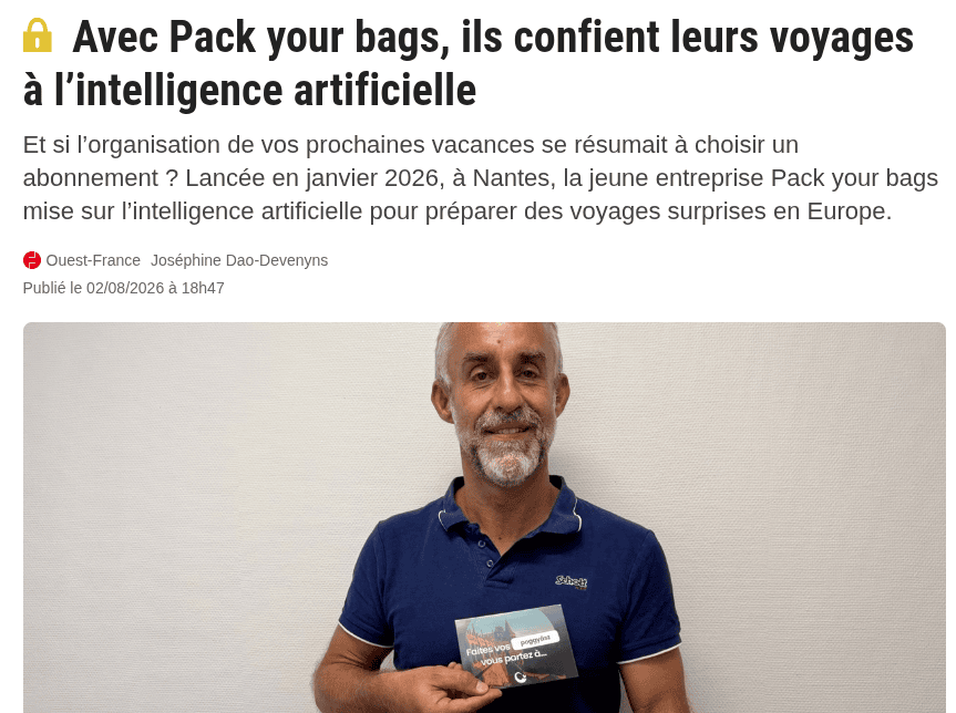 Avec Pack your bags, ils confient leurs voyages à l’intelligence artificielle